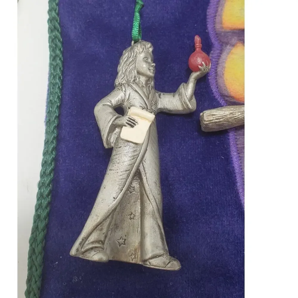 VTG 2000 Harry Potter Ornaments (Set of 9) and Hogwarts Display Banner HALLMARK